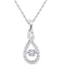 10kt White Gold Womens Round Diamond Solitaire Moving Twinkle Teardrop Pendant 1-4 Cttw-Gold & Diamond Pendants & Necklaces-JadeMoghul Inc.