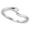 10kt White Gold Women's Round Diamond Solitaire Promise Bridal Ring 1/10 Cttw - FREE Shipping (US/CAN)-Promise Rings-5-JadeMoghul Inc.