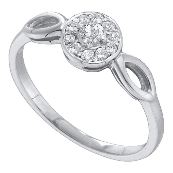 10kt White Gold Women's Round Diamond Solitaire Promise Bridal Ring 1/8 Cttw - FREE Shipping (US/CAN)-Gold & Diamond Promise Rings-6.5-JadeMoghul Inc.