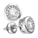 10kt White Gold Women's Round Diamond Solitaire Screwback Stud Earrings 1-10 Cttw - FREE Shipping (US/CAN)-Gold & Diamond Earrings-JadeMoghul Inc.