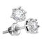 10kt White Gold Women's Round Diamond Solitaire Screwback Stud Earrings 1-4 Cttw - FREE Shipping (USA/CAN)-Gold & Diamond Earrings-JadeMoghul Inc.