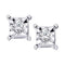 10kt White Gold Women's Round Diamond Solitaire Square Stud Earrings 1-20 Cttw - FREE Shipping (USA/CAN)-Gold & Diamond Earrings-JadeMoghul Inc.