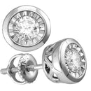 10kt White Gold Women's Round Diamond Solitaire Stud Earrings 1-2 Cttw - FREE Shipping (USA/CAN)-Gold & Diamond Earrings-JadeMoghul Inc.