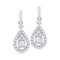 10kt White Gold Women's Round Diamond Solitaire Teardrop Frame Dangle Earrings 1-2 Cttw - FREE Shipping (USA/CAN)-Gold & Diamond Earrings-JadeMoghul Inc.