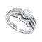 10kt White Gold Women's Round Diamond Split-shank Bridal Wedding Engagement Ring Band Set 3/8 Cttw - FREE Shipping (US/CAN)-Gold & Diamond Wedding Ring Sets-8-JadeMoghul Inc.