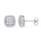 10kt White Gold Women's Round Diamond Square Cluster Earrings 1-2 Cttw - FREE Shipping (USA/CAN)-Gold & Diamond Earrings-JadeMoghul Inc.