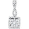 10kt White Gold Women's Round Diamond Square Cluster Pendant 1-2 Cttw - FREE Shipping (US/CAN)-Gold & Diamond Pendants & Necklaces-JadeMoghul Inc.