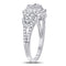 10kt White Gold Women's Round Diamond Square Halo Cluster Ring 1-1/4 Cttw - FREE Shipping (US/CAN)-Gold & Diamond Cluster Rings-6.5-JadeMoghul Inc.