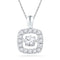 10kt White Gold Women's Round Diamond Square Moving Twinkle Pendant 1-4 Cttw - FREE Shipping (US/CAN)-Gold & Diamond Pendants & Necklaces-JadeMoghul Inc.