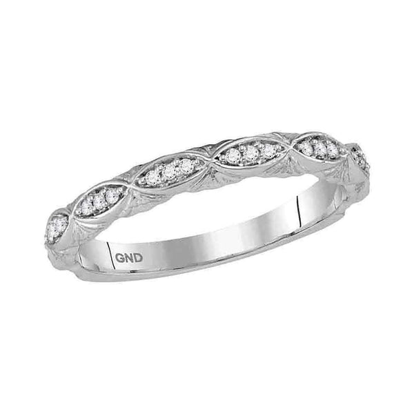 10kt White Gold Women's Round Diamond Stackable Band Ring 1-10 Cttw - FREE Shipping (US/CAN)-Gold & Diamond Rings-JadeMoghul Inc.