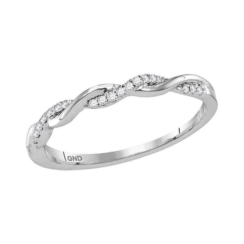 10kt White Gold Women's Round Diamond Stackable Band Ring 1-10 Cttw - FREE Shipping (US/CAN)-Rings And Bands-JadeMoghul Inc.