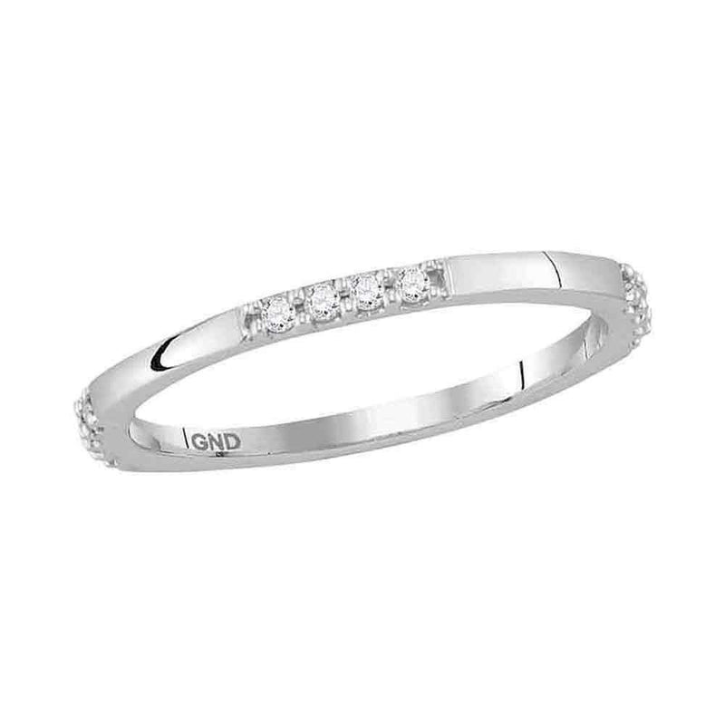 10kt White Gold Women's Round Diamond Stackable Band Ring 1-10 Cttw - FREE Shipping (US/CAN)-Rings And Bands-JadeMoghul Inc.