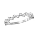 10kt White Gold Women's Round Diamond Stackable Band Ring 1-4 Cttw - FREE Shipping (US/CAN)-Rings And Bands-JadeMoghul Inc.