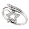 10kt White Gold Women's Round Diamond Star Bypass Band Ring .03 Cttw - FREE Shipping (US/CAN)-Gold & Diamond Rings-5.5-JadeMoghul Inc.