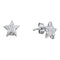 10kt White Gold Women's Round Diamond Star Cluster Screwback Earrings 1-20 Cttw - FREE Shipping (USA/CAN)-Gold & Diamond Earrings-JadeMoghul Inc.