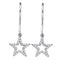 10kt White Gold Women's Round Diamond Star Dangle Earrings 1-8 Cttw - FREE Shipping (US/CAN)-Gold & Diamond Earrings-JadeMoghul Inc.