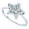 10kt White Gold Women's Round Diamond Star Ring 1/20 Cttw - FREE Shipping (US/CAN)-Gold & Diamond Rings-5-JadeMoghul Inc.