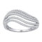 10kt White Gold Women's Round Diamond Striped Band Ring 1/2 Cttw - FREE Shipping (US/CAN)-Gold & Diamond Bands-5.5-JadeMoghul Inc.