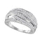 10kt White Gold Women's Round Diamond Striped Band Ring 1/3 Cttw - FREE Shipping (US/CAN)-Gold & Diamond Bands-5-JadeMoghul Inc.