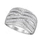 10kt White Gold Women's Round Diamond Striped Fashion Band Ring 1/2 Cttw - FREE Shipping (US/CAN)-Gold & Diamond Bands-5-JadeMoghul Inc.