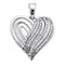 10kt White Gold Women's Round Diamond Striped Heart Love Pendant 1-6 Cttw - FREE Shipping (US/CAN)-Gold & Diamond Pendants & Necklaces-JadeMoghul Inc.