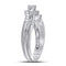 10kt White Gold Women's Round Diamond Swirled Bridal Wedding Engagement Ring Band Set 5/8 Cttw - FREE Shipping (US/CAN)-Gold & Diamond Wedding Ring Sets-5-JadeMoghul Inc.