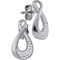 10kt White Gold Women's Round Diamond Teardrop Cluster Earrings 1-5 Cttw - FREE Shipping (USA/CAN)-Gold & Diamond Earrings-JadeMoghul Inc.