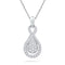 10kt White Gold Womens Round Diamond Teardrop Cluster Pendant 1-3 Cttw-Gold & Diamond Pendants & Necklaces-JadeMoghul Inc.