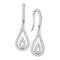 10kt White Gold Women's Round Diamond Teardrop Dangle Earrings 1-2 Cttw - FREE Shipping (US/CAN)-Gold & Diamond Earrings-JadeMoghul Inc.