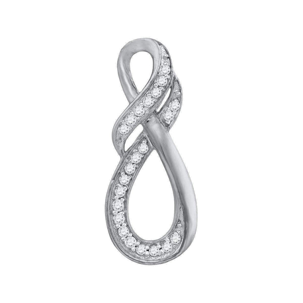 10kt White Gold Women's Round Diamond Teardrop Infinity Pendant 1-12 Cttw - FREE Shipping (US/CAN)-Gold & Diamond Pendants & Necklaces-JadeMoghul Inc.