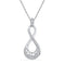 10kt White Gold Womens Round Diamond Teardrop Pendant 1-5 Cttw-Gold & Diamond Pendants & Necklaces-JadeMoghul Inc.