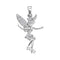 10kt White Gold Women's Round Diamond Tinkerbell Fairy Sprite Pendant 1-4 Cttw - FREE Shipping (US/CAN)-Gold & Diamond Pendants & Necklaces-JadeMoghul Inc.