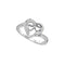 10kt White Gold Women's Round Diamond Triple Heart Love Ring 1/8 Cttw - FREE Shipping (US/CAN)-Gold & Diamond Heart Rings-6-JadeMoghul Inc.