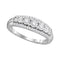 10kt White Gold Women's Round Diamond Triple Row Band Ring 1-4 Cttw - FREE Shipping (US/CAN)-Gold & Diamond Bands-JadeMoghul Inc.