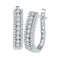 10kt White Gold Women's Round Diamond Triple Row Hoop Earrings 3-8 Cttw - FREE Shipping (US/CAN)-Gold & Diamond Earrings-JadeMoghul Inc.