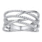 10kt White Gold Women's Round Diamond Triple Row Openwork Crossover Band Ring 1-3 Cttw - FREE Shipping (US/CAN)-Gold & Diamond Bands-JadeMoghul Inc.