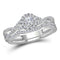 10kt White Gold Women's Round Diamond Twist Bridal Wedding Engagement Ring Band Set 1/2 Cttw - FREE Shipping (US/CAN)-Wedding Jewelry-5-JadeMoghul Inc.