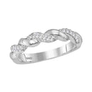 10kt White Gold Women's Round Diamond Twist Stackable Band Ring 1-6 Cttw - FREE Shipping (US/CAN)-Rings And Bands-JadeMoghul Inc.