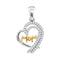 10kt White Gold Women's Round Diamond Two-tone Mom Heart Pendant 1-5 Cttw - FREE Shipping (US/CAN)-Gold & Diamond Pendants & Necklaces-JadeMoghul Inc.