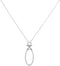 10kt White Gold Women's Round Diamond Vertical Oval Pendant Necklace 1-6 Cttw - FREE Shipping (US/CAN)-Gold & Diamond Pendants & Necklaces-JadeMoghul Inc.