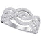 10kt White Gold Women's Round Diamond Wave Crossover Band Ring 1/4 Cttw - FREE Shipping (US/CAN)-Gold & Diamond Bands-5-JadeMoghul Inc.