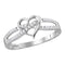 10kt White Gold Women's Round Diamond Woven Heart Love Ring 1/6 Cttw - FREE Shipping (US/CAN)-Gold & Diamond Heart Rings-5-JadeMoghul Inc.