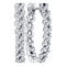 10kt White Gold Women's Round Diamond Woven Hoop Earrings 1-2 Cttw - FREE Shipping (USA/CAN)-Gold & Diamond Earrings-JadeMoghul Inc.