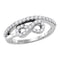 10kt White Gold Women's Round Diamond Woven Infinity Band Ring 1/2 Cttw - FREE Shipping (US/CAN)-Gold & Diamond Rings-5-JadeMoghul Inc.