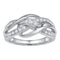 10kt White Gold Women's Round Diamond Woven Knot Strand Band 1/4 Cttw - FREE Shipping (US/CAN)-Rings And Bands-5-JadeMoghul Inc.