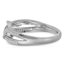 10kt White Gold Women's Round Diamond Woven Strand Band Ring 1-10 Cttw - FREE Shipping (US/CAN)-Gold & Diamond Bands-JadeMoghul Inc.