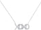 10kt White Gold Women's Round Diamond XOXO Hugs Kisses Letter Pendant Necklace 1-5 Cttw - FREE Shipping (US/CAN)-Gold & Diamond Pendants & Necklaces-JadeMoghul Inc.