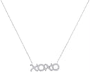 10kt White Gold Women's Round Diamond XOXO Hugs Kisses Letter Pendant Necklace 1-6 Cttw - FREE Shipping (US/CAN)-Gold & Diamond Pendants & Necklaces-JadeMoghul Inc.