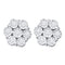 10kt White Gold Women's Round Illusion-set Diamond Flower Cluster Earrings 1.00 Cttw - FREE Shipping (US/CAN)-Gold & Diamond Earrings-JadeMoghul Inc.