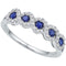 10kt White Gold Women's Round Lab-Created Blue Sapphire Band Ring 1/2 Cttw - FREE Shipping (US/CAN)-Gold & Diamond Bands-5-JadeMoghul Inc.